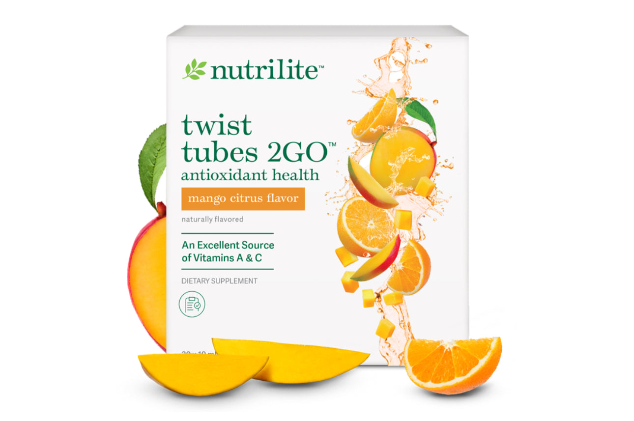 Nutrilite™ Twist Tubes 2GO™ – Antioxidant Health - Mango Citrus - 20 Tubes