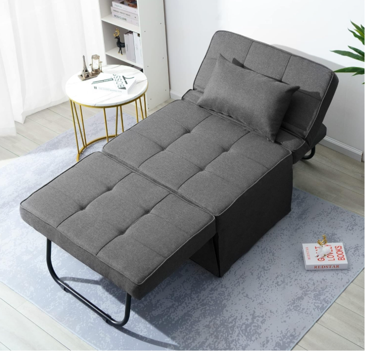 4-in-1 Convertible + Comfy Sofa Bed Chair Ottoman