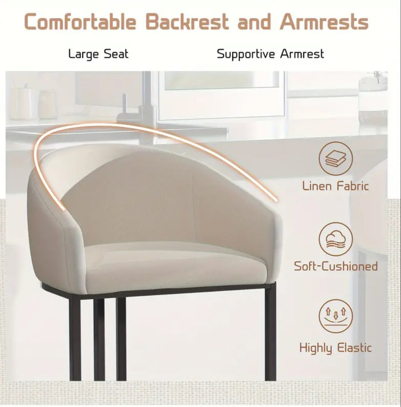 Set of 2 Counter Height Bar Stools