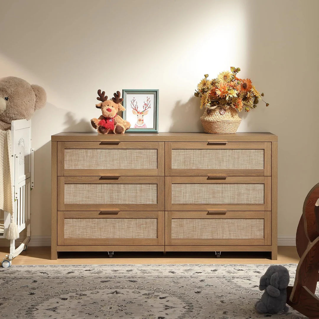 Wood Dresser - 6 Drawers