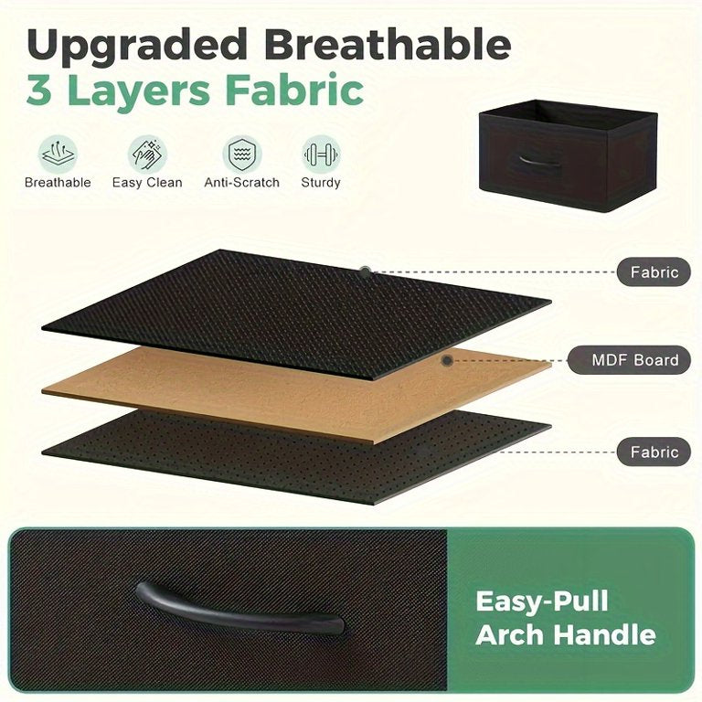 7 Drawer Steel Frame Wood Top Dresser- Sturdy Fabric Drawer Design