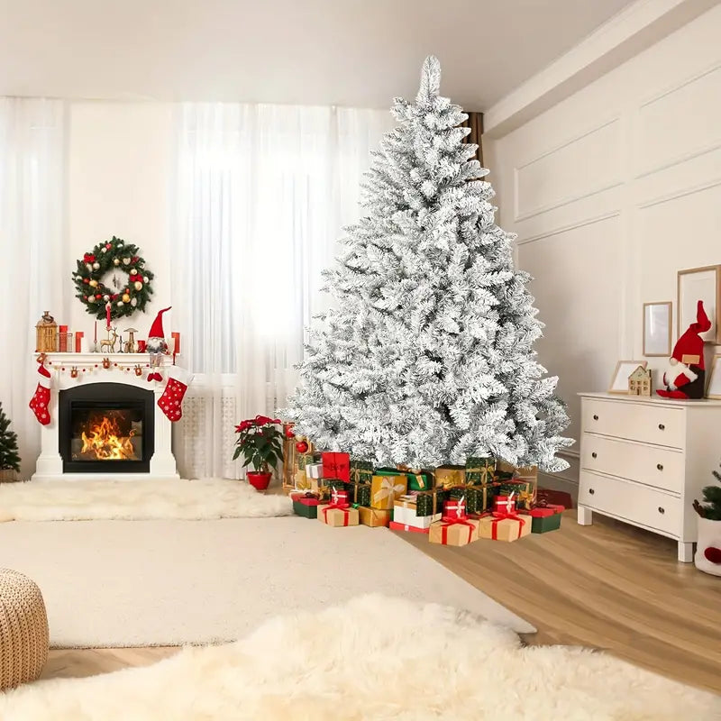 7ft Artificial Snow Flocked Christmas Tree - 1000 Branch Tips