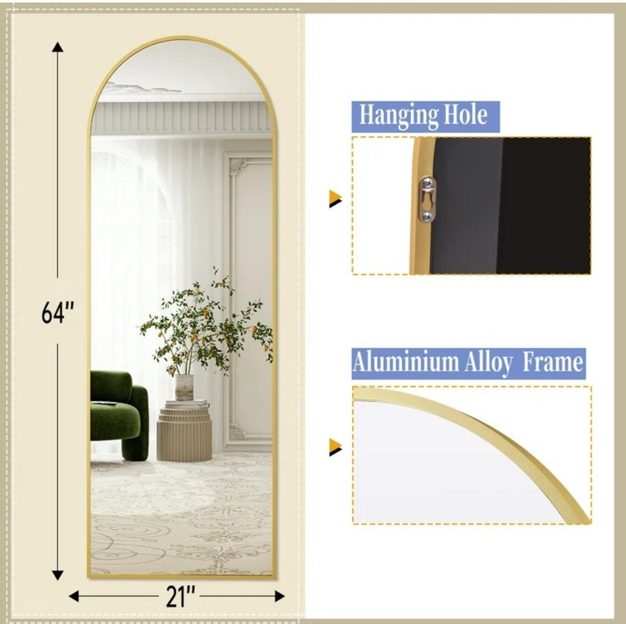 Arched Full Length Mirror