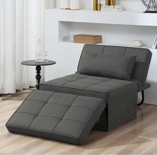 4-in-1 Convertible + Comfy Sofa Bed Chair Ottoman