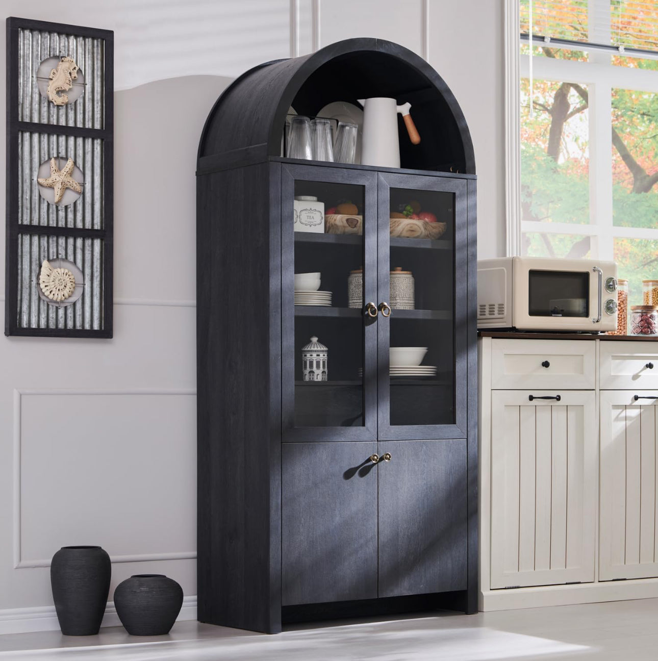 Arched Kitchen Pantry Cabinet