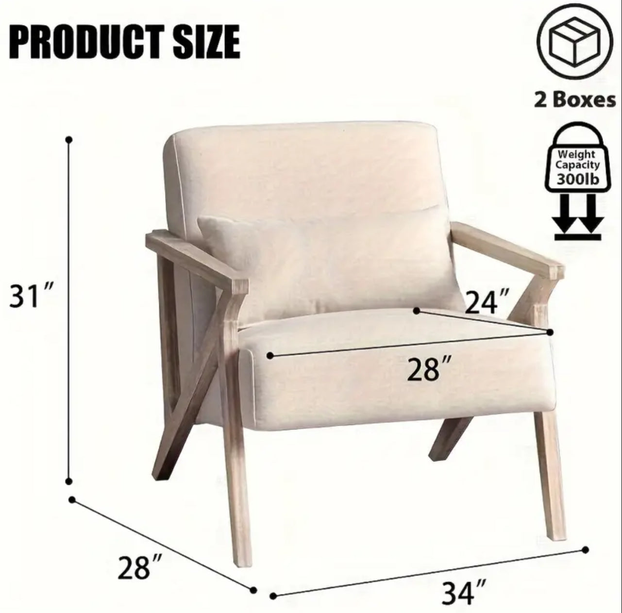 Modern Wood Frame Armchair