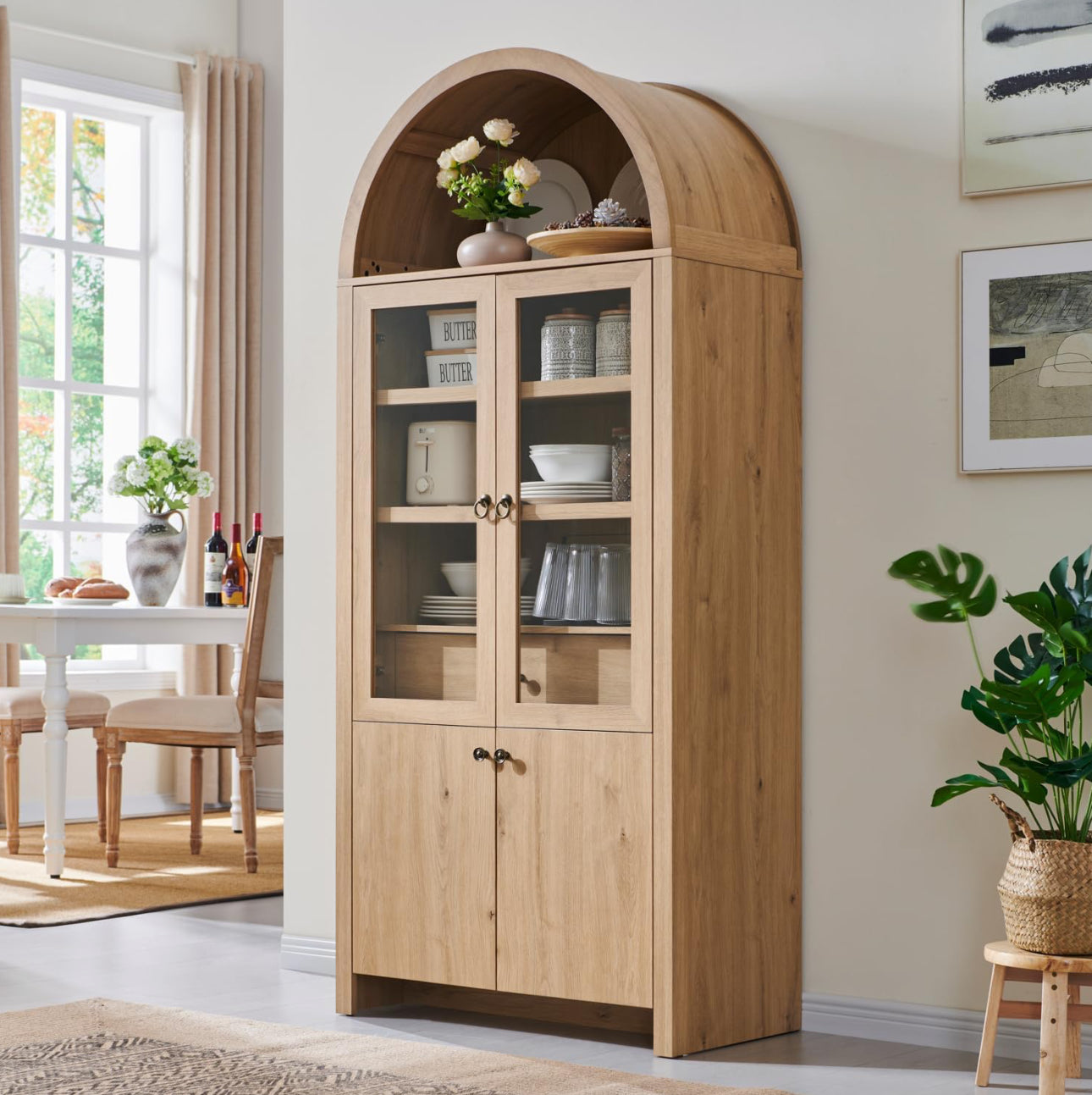 Arched Kitchen Pantry Cabinet