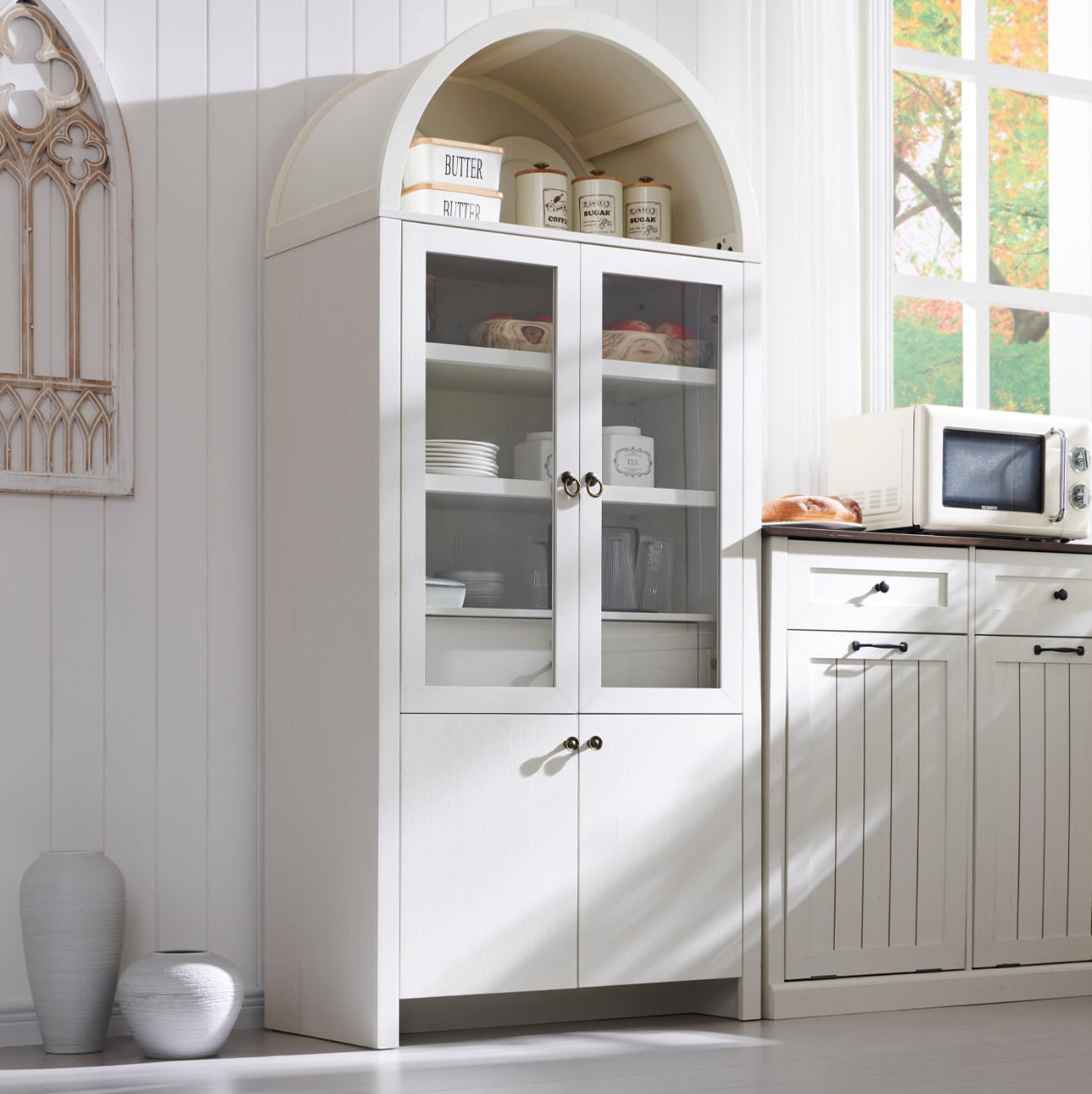 Arched Kitchen Pantry Cabinet