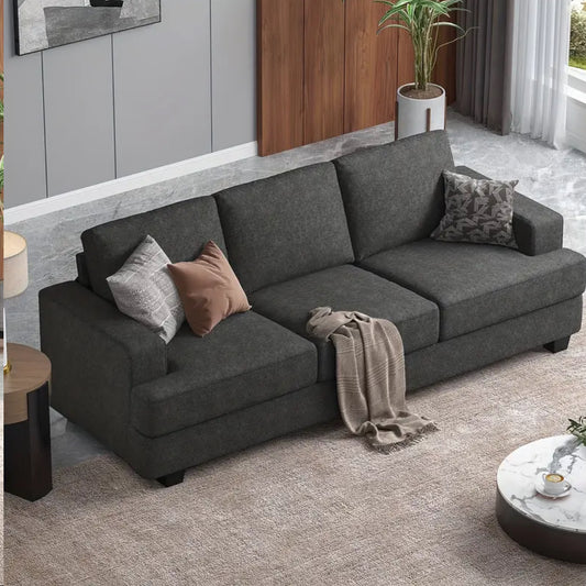 89” Modern Dark Gray 3-Seat Couch Sofa