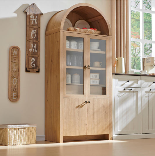 Arched Kitchen Pantry Cabinet