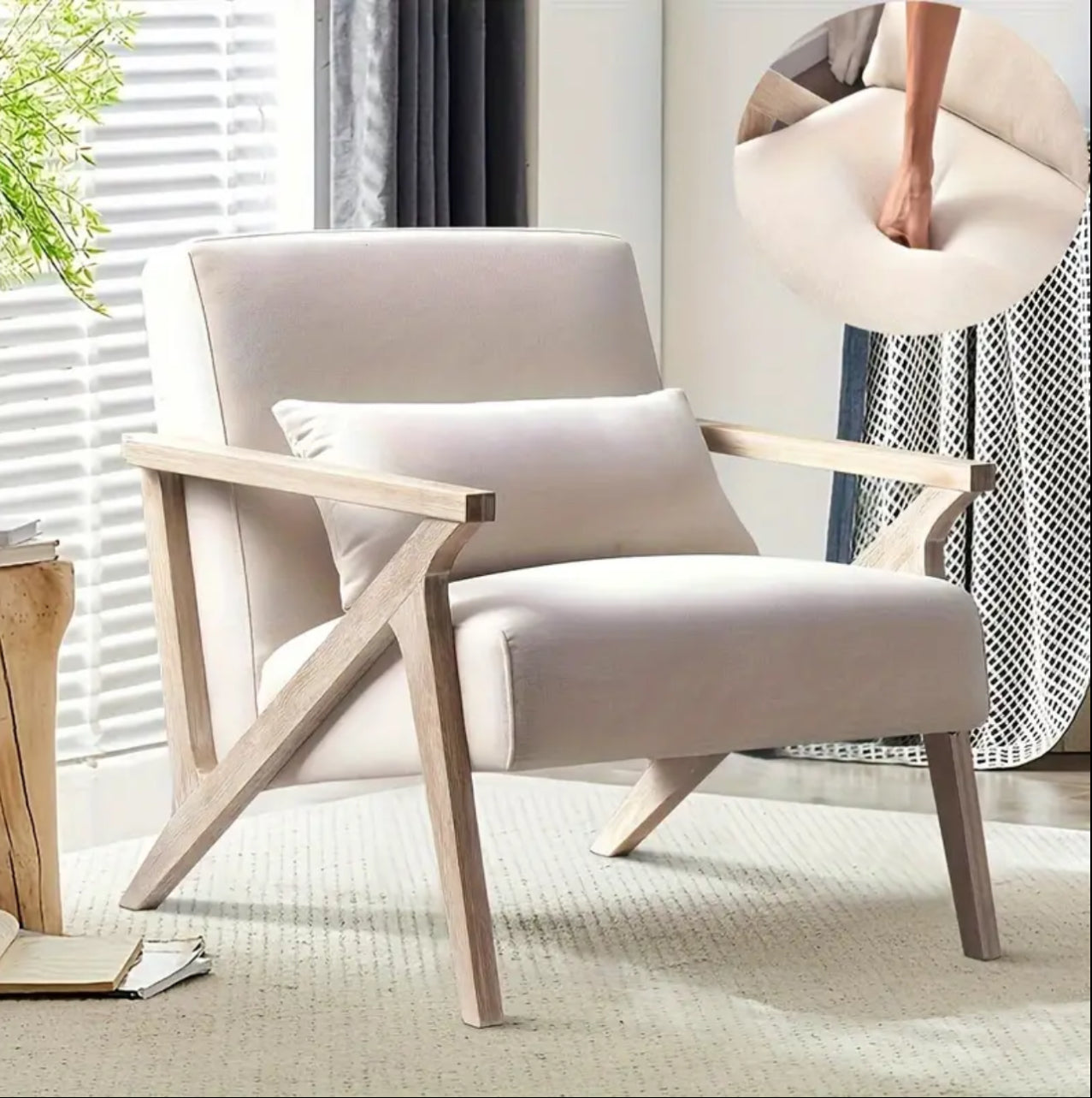 Modern Wood Frame Armchair