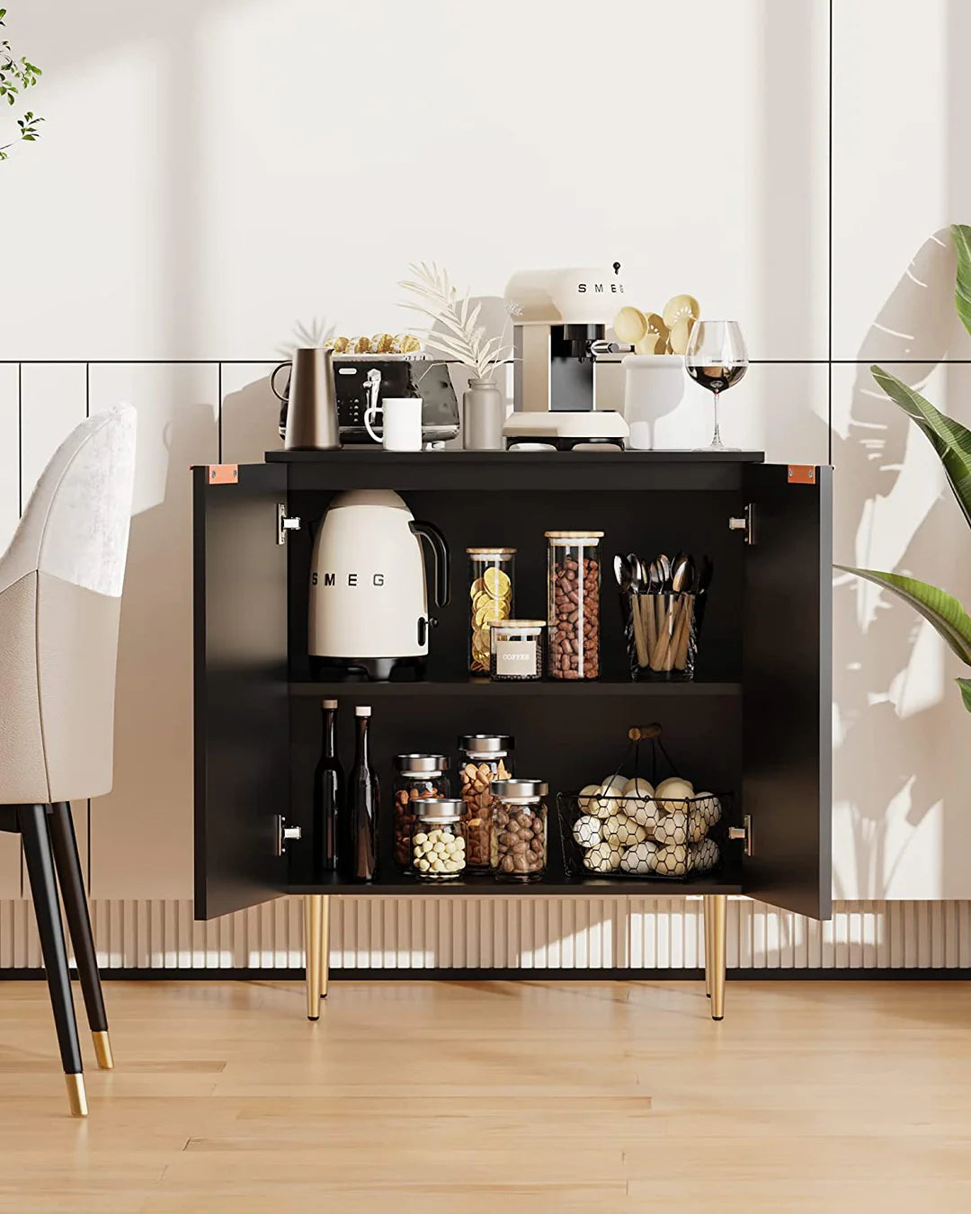 Modern Wave Style Buffet Cabinet