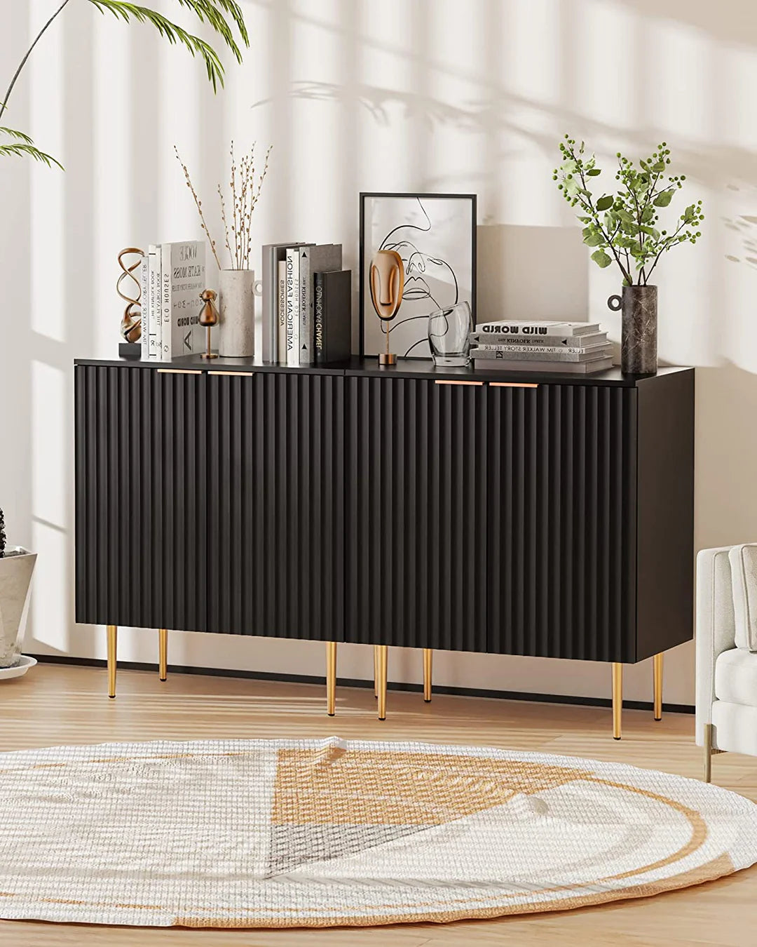 Modern Wave Style Buffet Cabinet