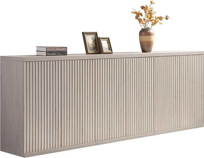 Fluted Sideboard with Storage Shelves