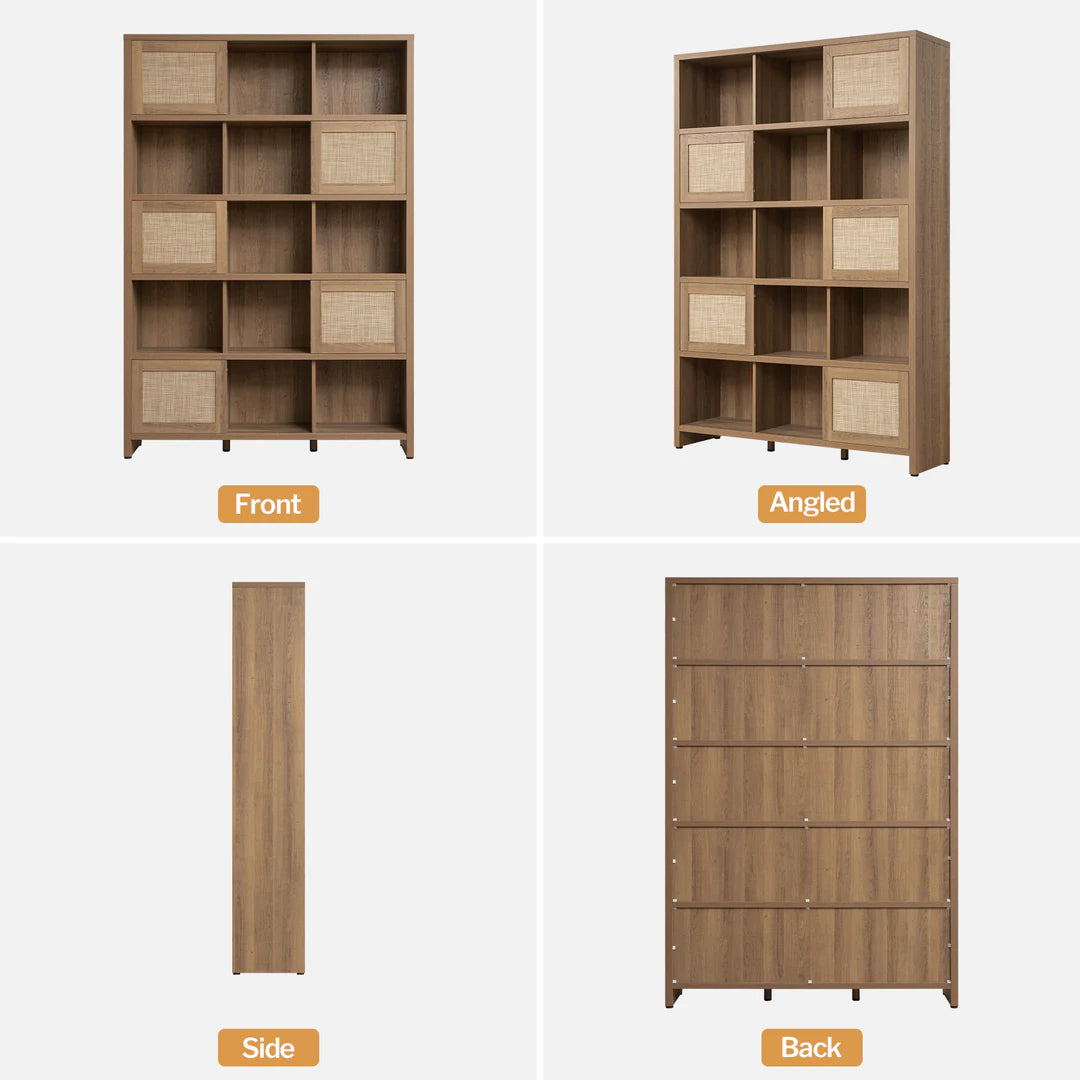 15 Cube Rattan Bookshelf