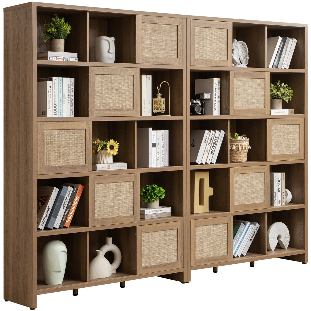 15 Cube Rattan Bookshelf