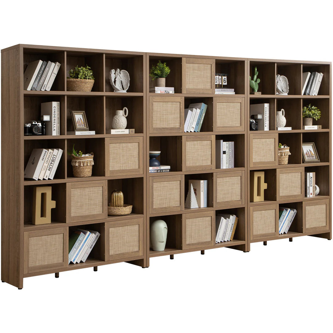 15 Cube Rattan Bookshelf