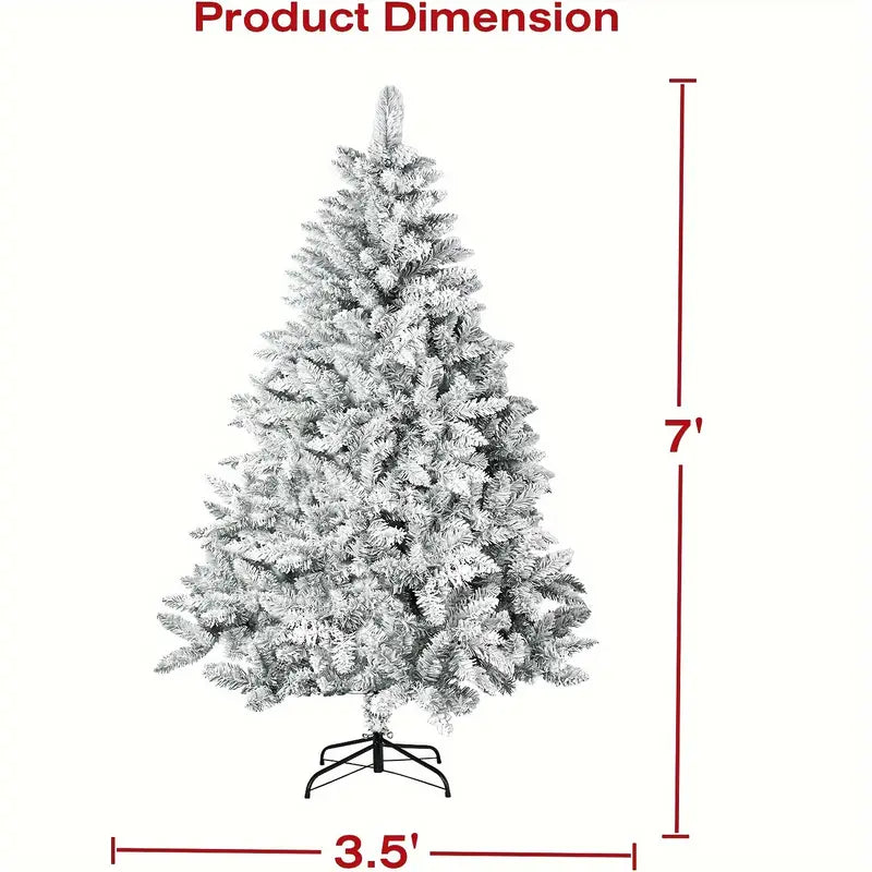 7ft Artificial Snow Flocked Christmas Tree - 1000 Branch Tips